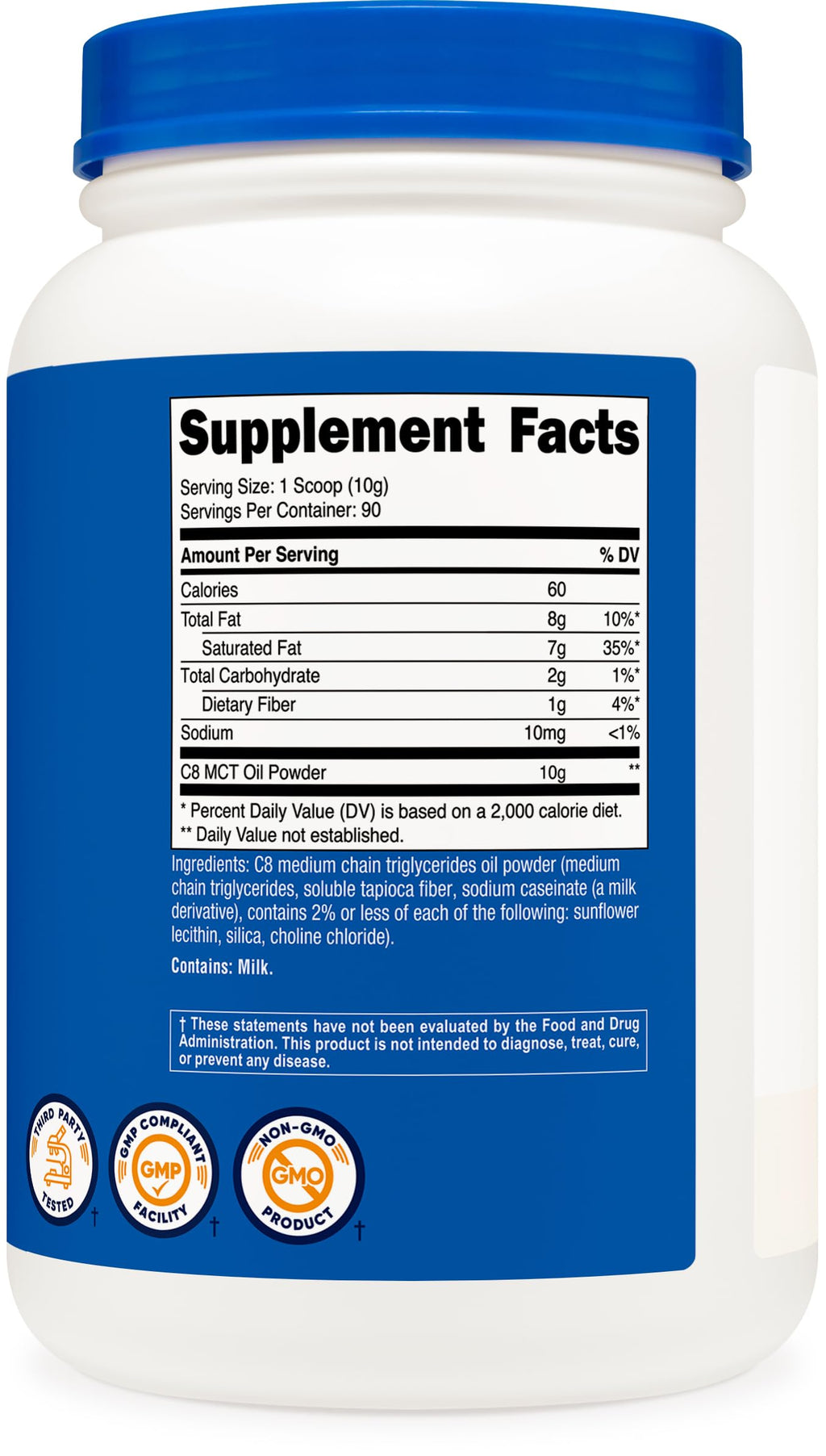 Nutricost C8 MCT Oil Powder 95% C8

