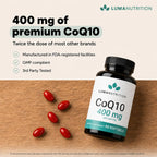 Luma Nutrition CoQ10 Softgels High-Absorption Heart Health

