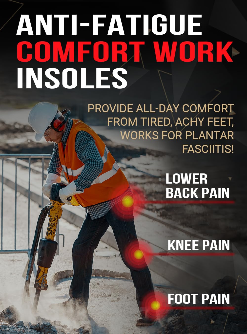 CRUVHEAL Work Pro Comfort Insoles - Shock Absorption

