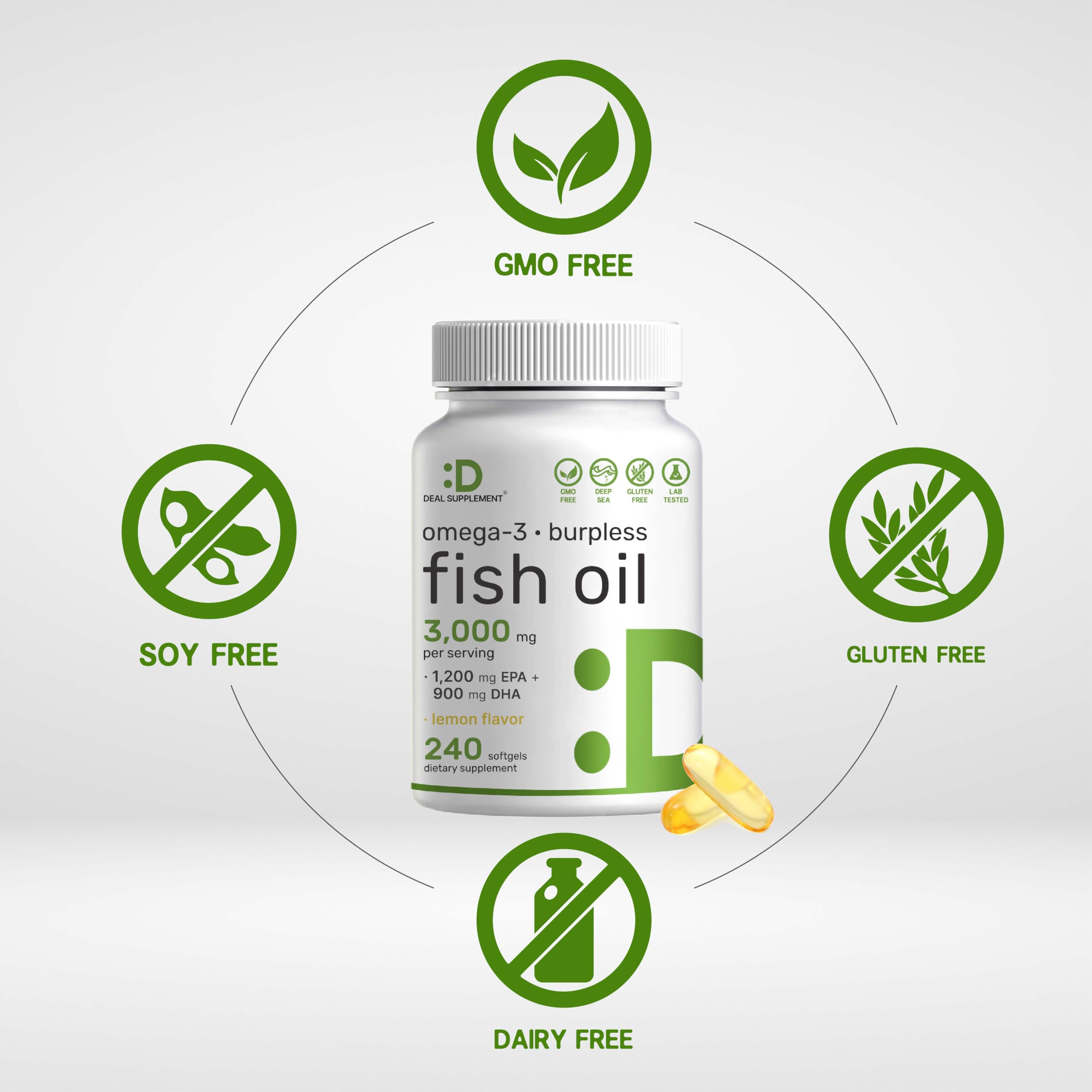 Omega-3 Fish Oil Softgels by Deal Supplement

