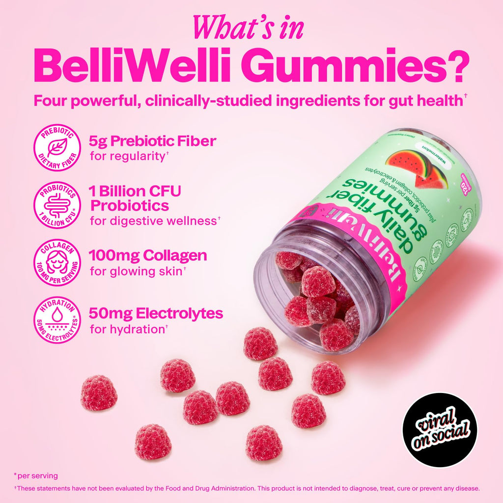 Belli Welli 4-in-1 Fiber Gummies with Probiotics

