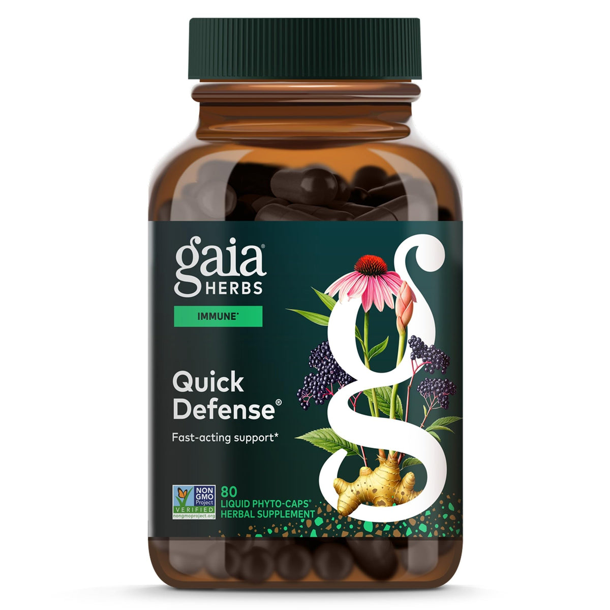 Gaia Herbs Quick Defense Immune Support Liquid Phyto-Caps