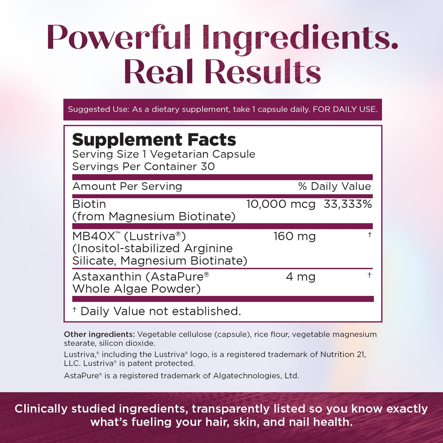 MyBiotin ProClinical MB40X Biotin with Astaxanthin for Hair

