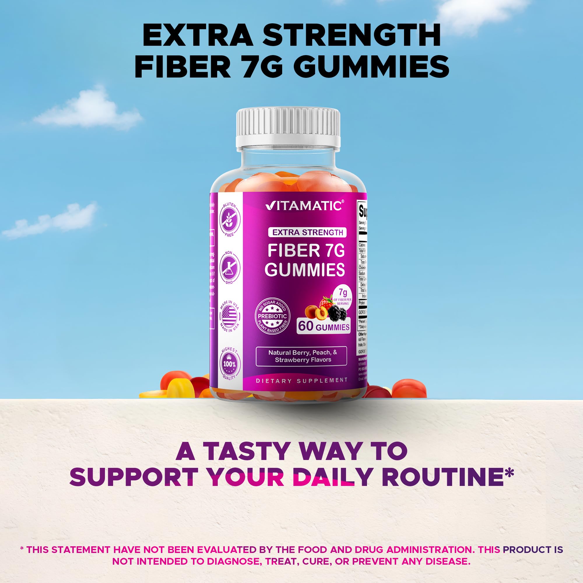 Vitamatic Prebiotic Fiber Gummies - Extra Strength

