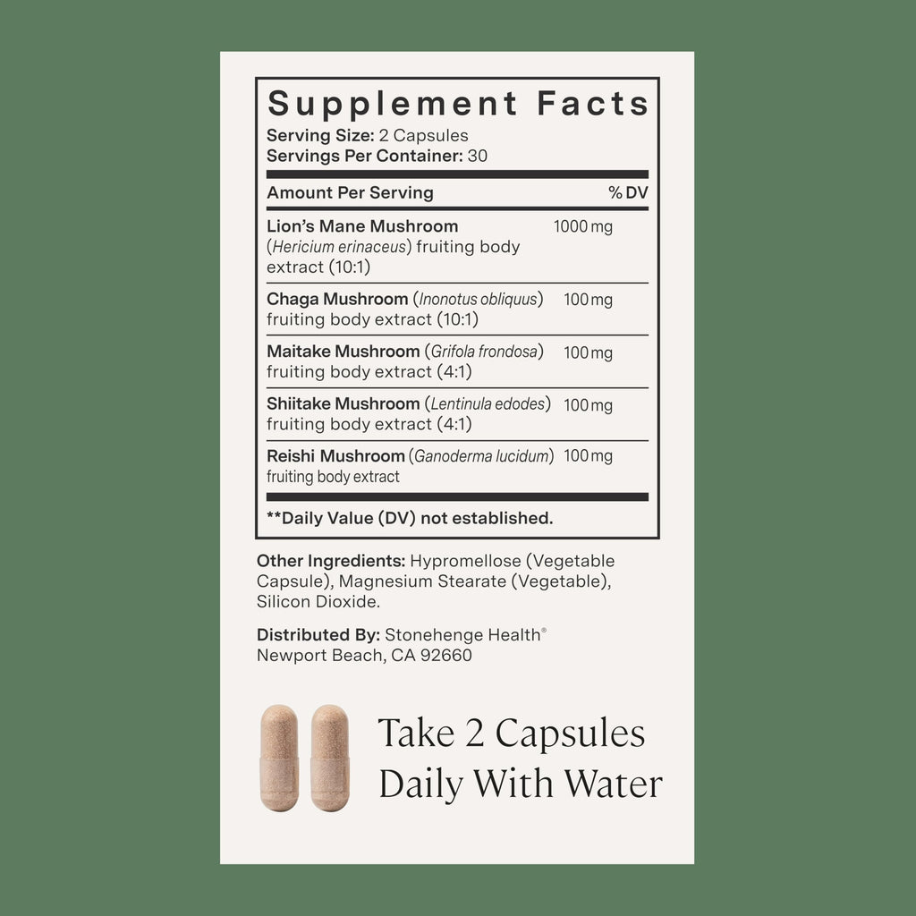 Stonehenge Health Dynamic Mushrooms – Brain & Immune Support


