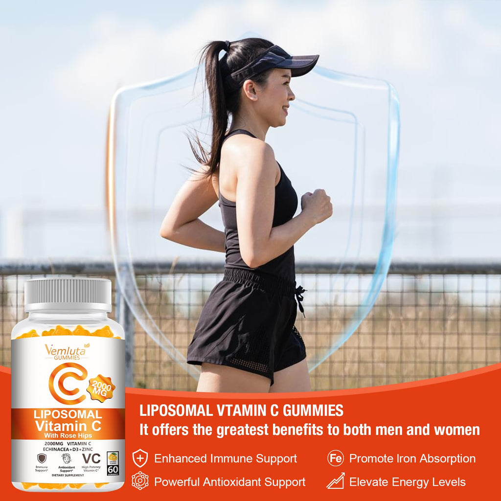 Vemluta Liposomal Vitamin C Gummies with D3 Immune Support

