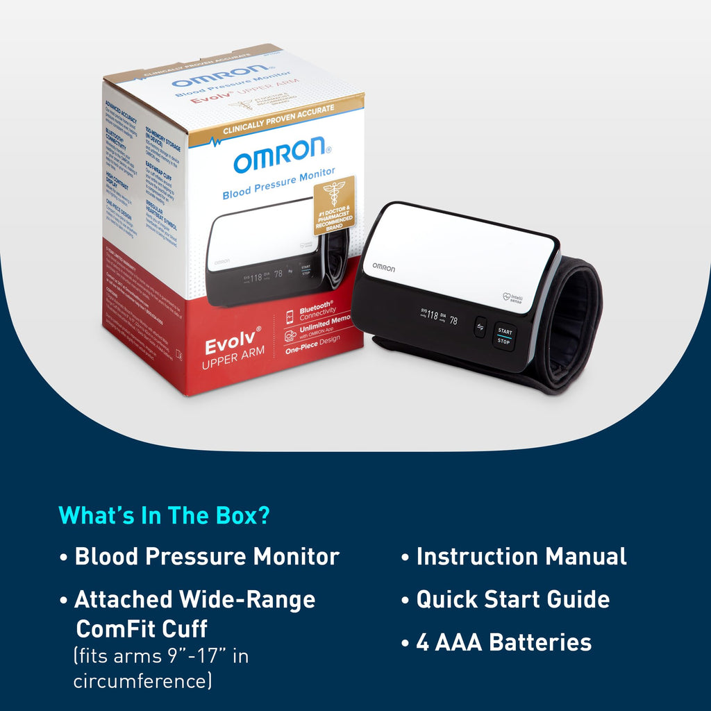 OMRON Evolv Wireless Blood Pressure Monitor with Connect App

