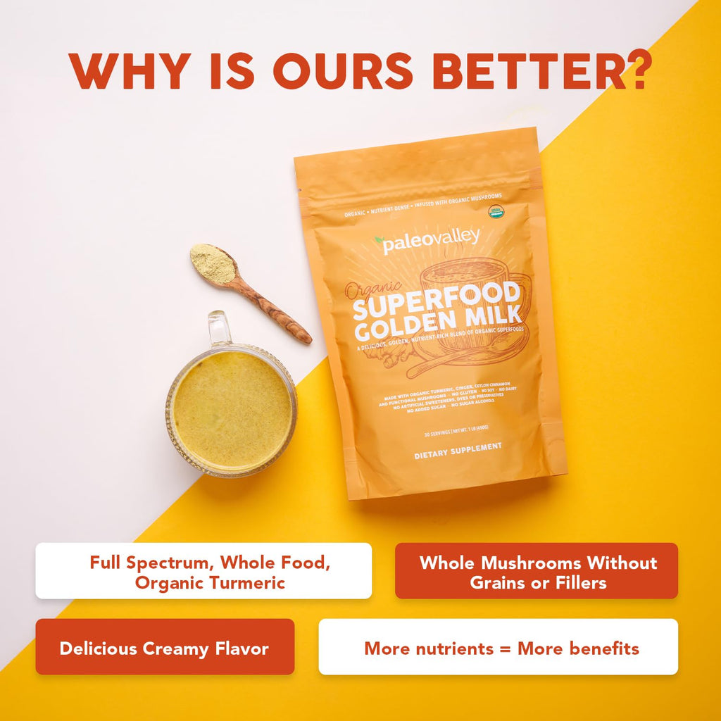Paleovalley Organic Golden Milk with Turmeric and Mushrooms


