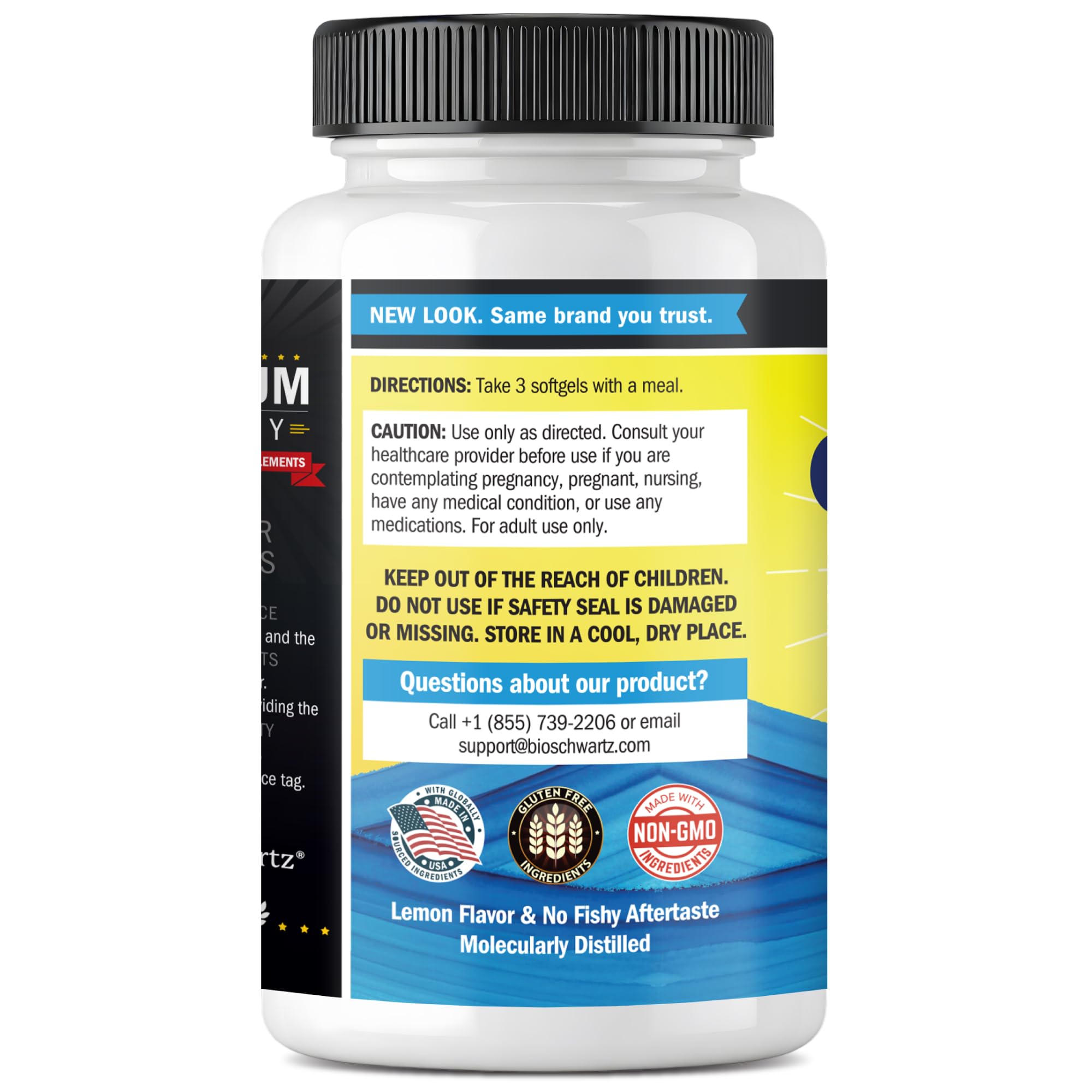 BioSchwartz Omega-3 Fish Oil Softgels - Burpless Lemon

