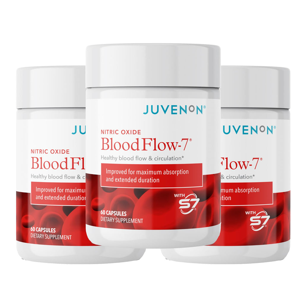 Juvenon BloodFlow-7 Nitric Oxide Booster with Nitrosigine & S7 – Blood Flow Support