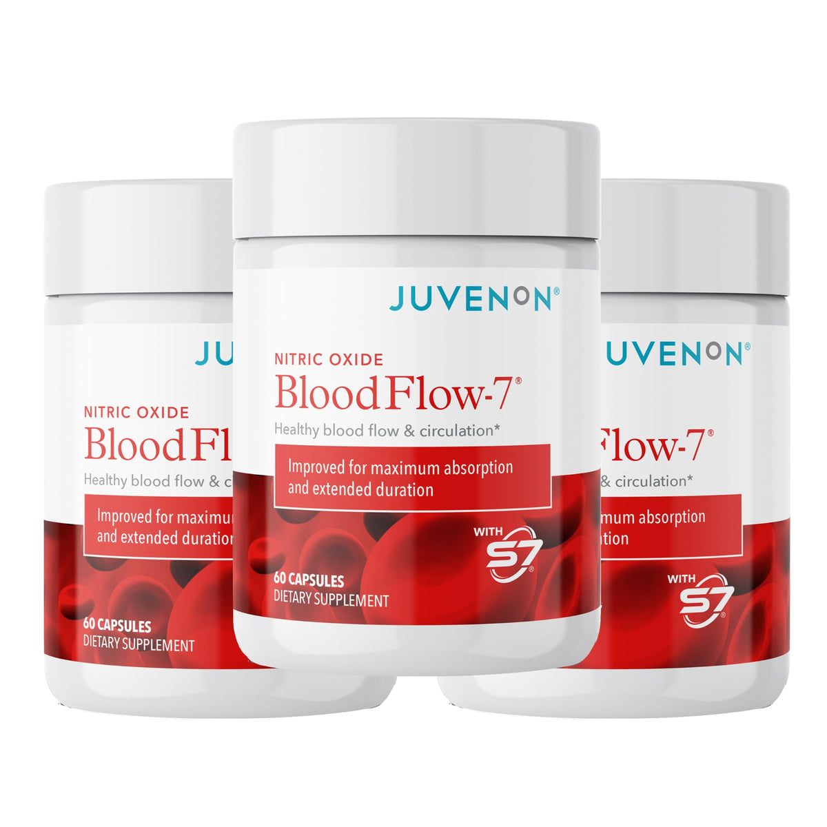 Juvenon BloodFlow-7 Nitric Oxide Booster with Nitrosigine & S7 – Blood Flow Support