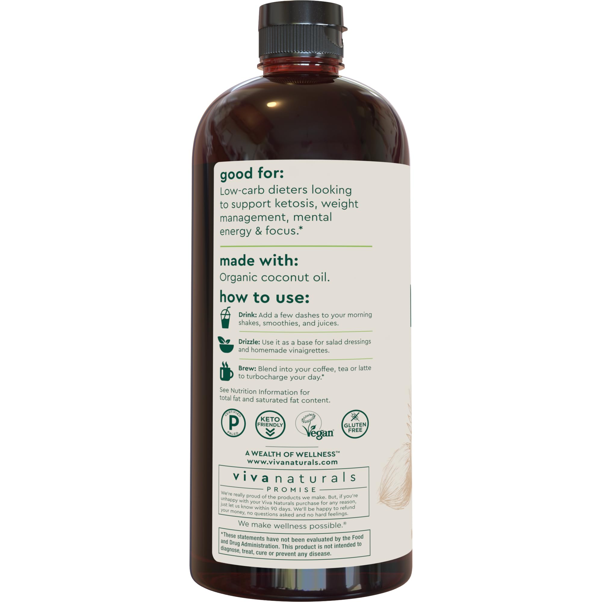 Viva Naturals Organic MCT Oil – Keto & Paleo Friendly

