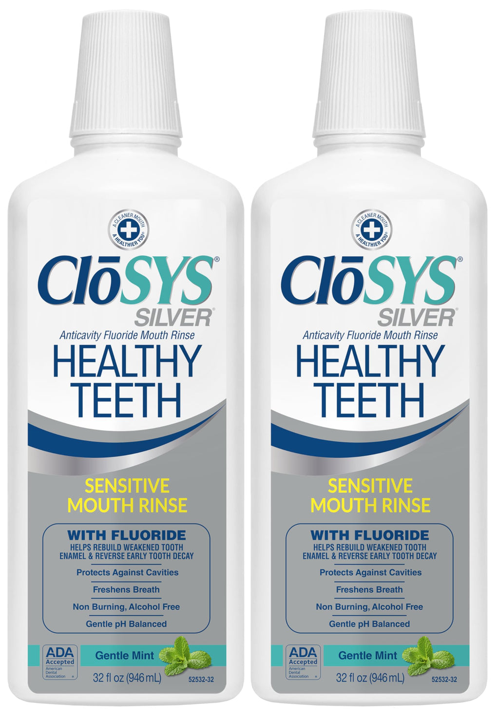 CloSYS Silver Healthy Teeth Anti-Cavity Mouthwash Fluoride

