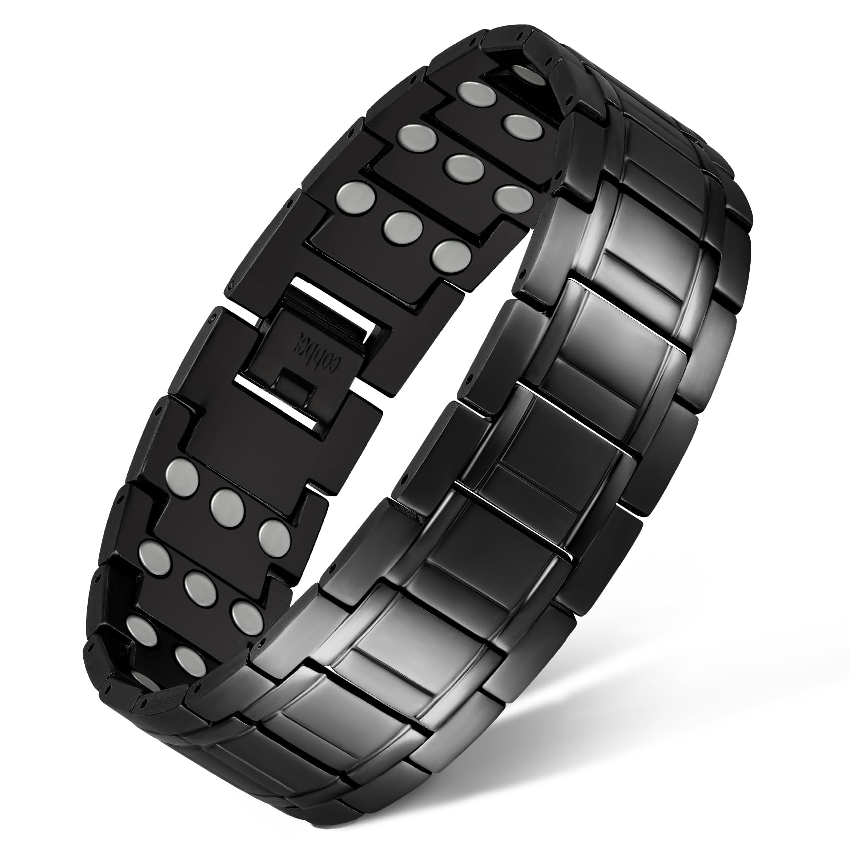 Feraco Magnetic Bracelet for Men, 3-Row Neodymium Magnets