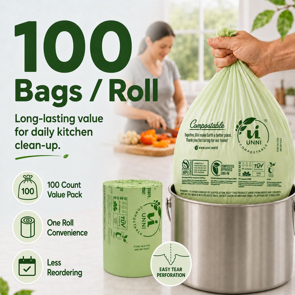 Unni Compostable Trash Bags - Extra Thick Liners

