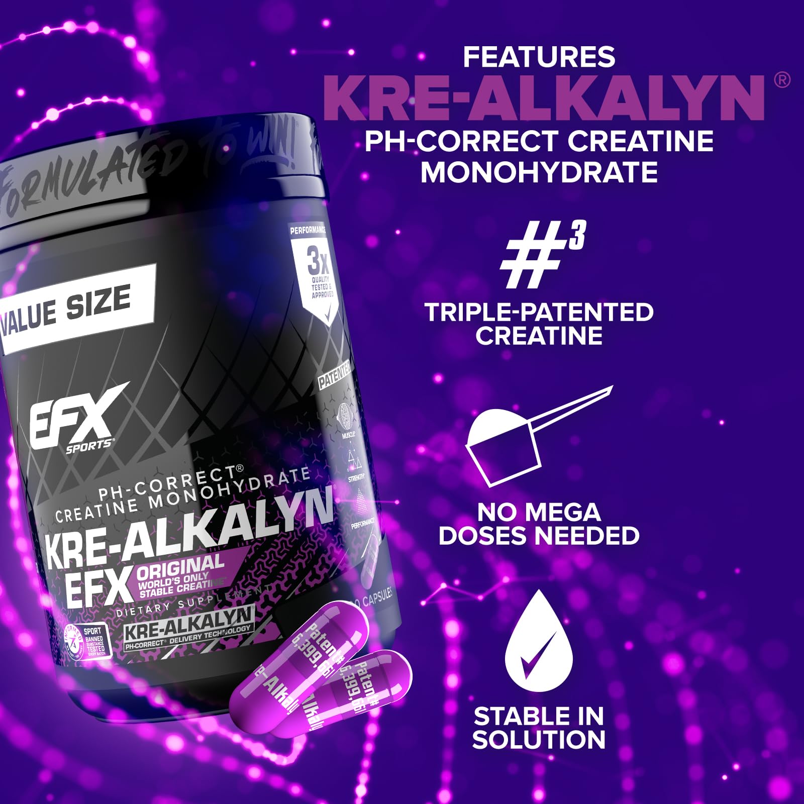 EFX Kre-Alkalyn Creatine Monohydrate Supplement

