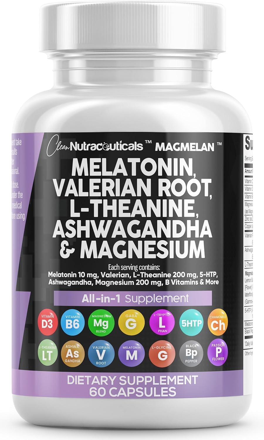 Clean Nutraceuticals Melatonin Sleep Support with L-Theanine


