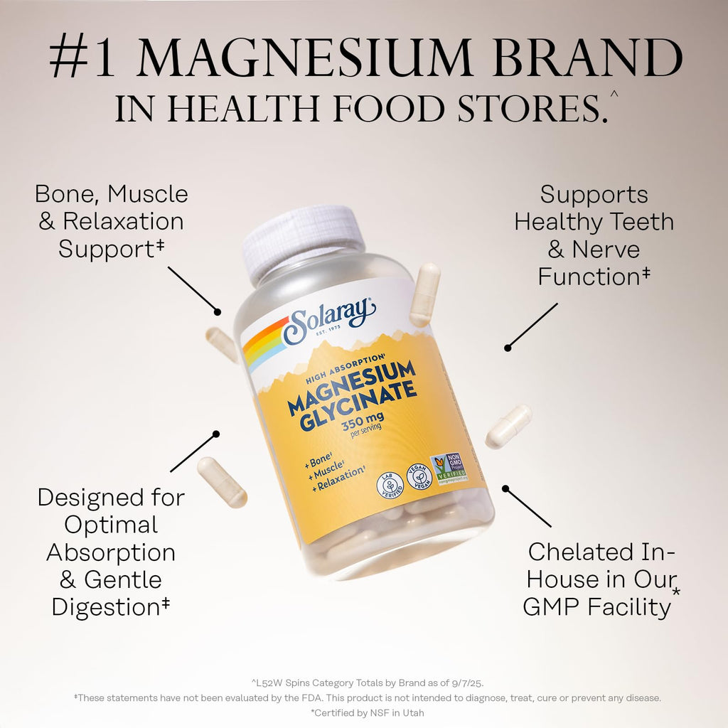 SOLARAY Magnesium Glycinate Capsules | BioPerine

