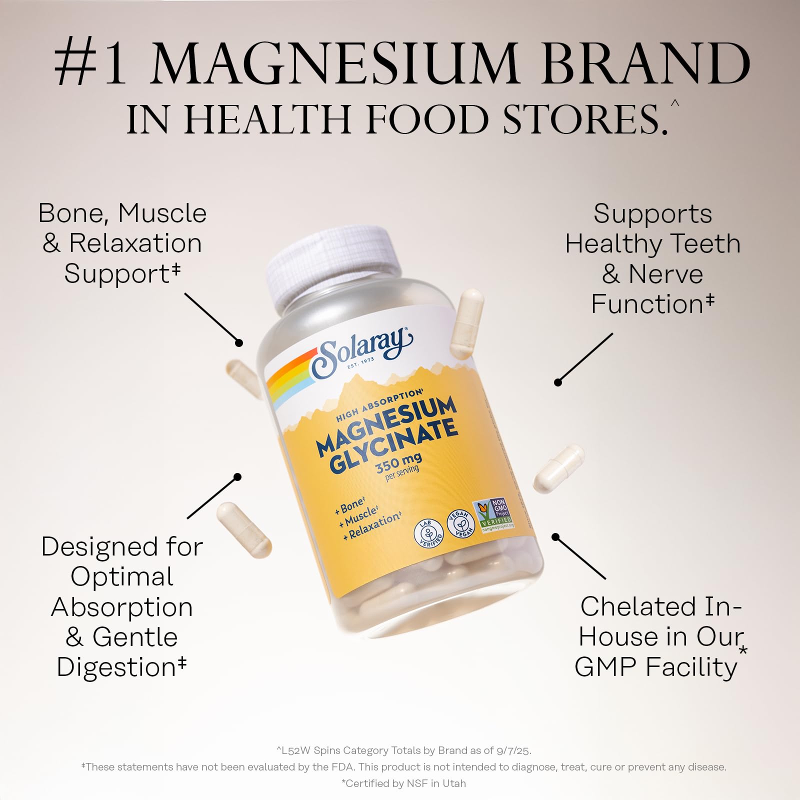 SOLARAY Magnesium Glycinate Capsules | BioPerine


