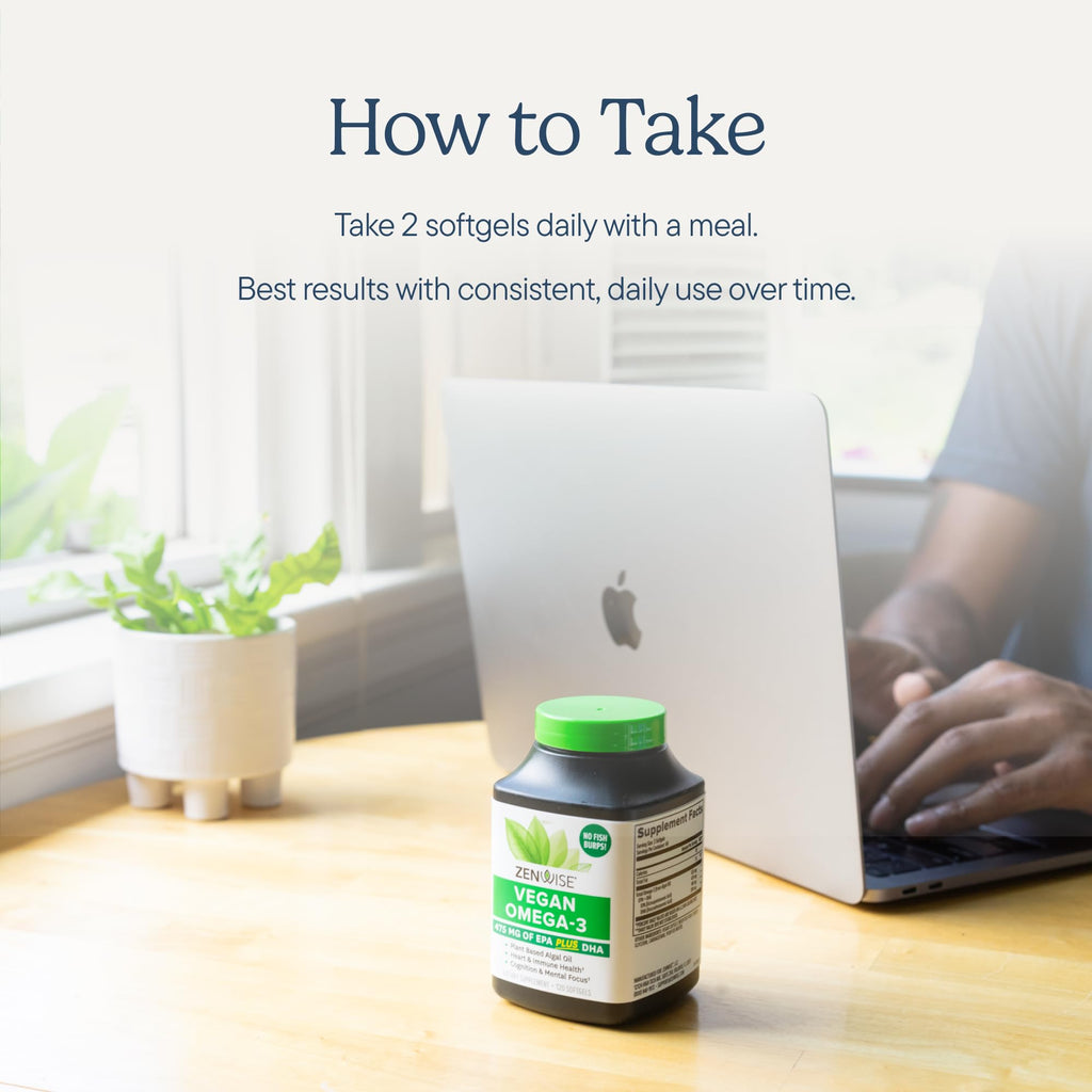 Zenwise Health Vegan Omega-3 Algae Supplement - Burpless

