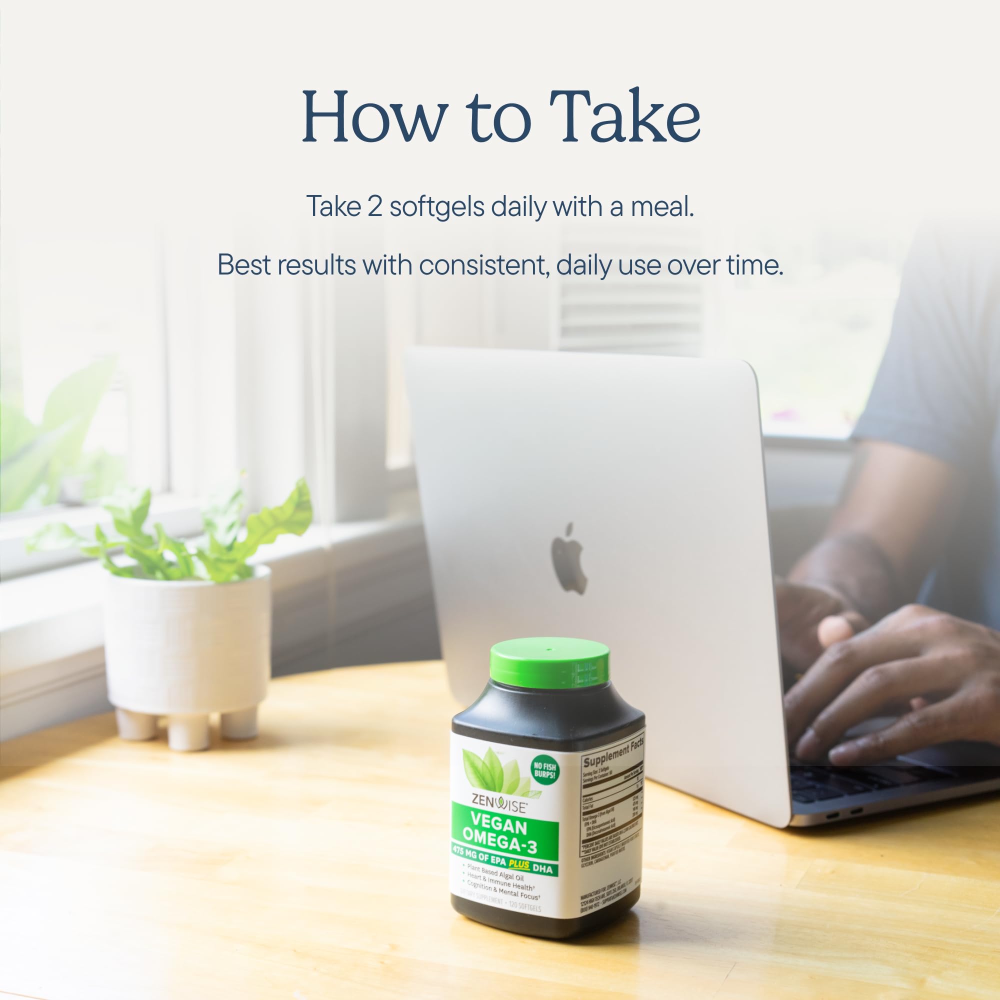 Zenwise Health Vegan Omega-3 Algae Supplement - Burpless

