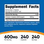 Nutricost NAC 600 mg Capsules | N-Acetyl L-Cysteine

