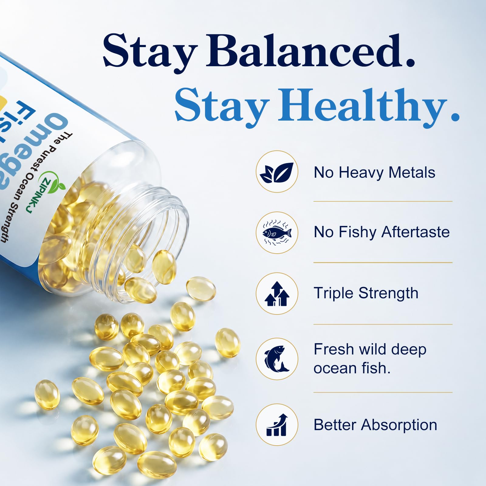 Omega-3 Fish Oil Supplements 4200mg Mini Softgels

