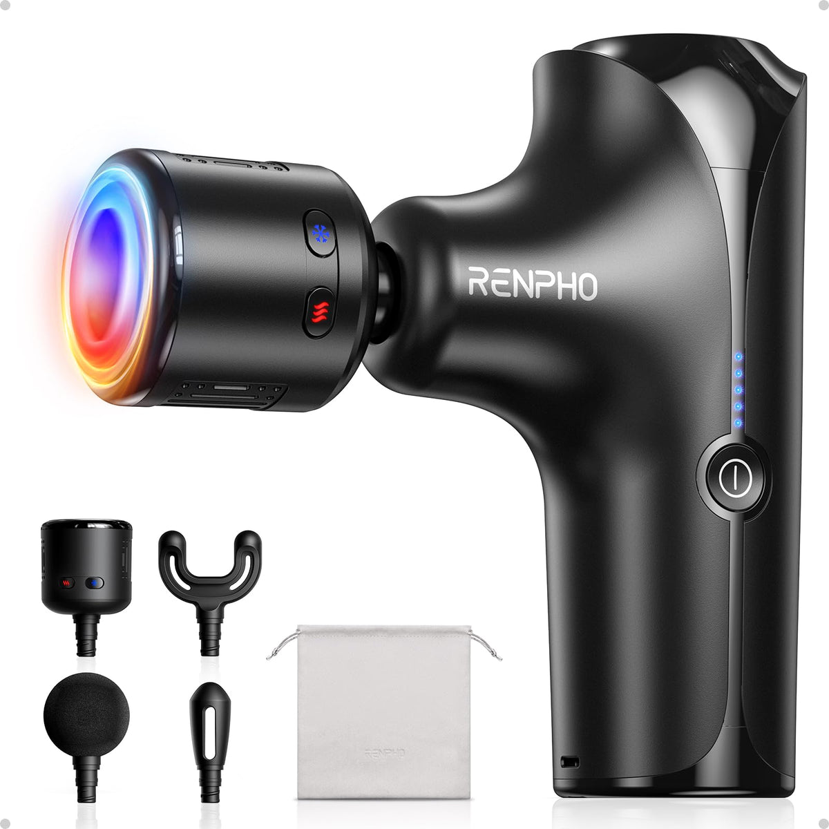 RENPHO Active Thermacool 2 Massage Gun with Heat and Cold Therapy – Handheld Percussion Massager