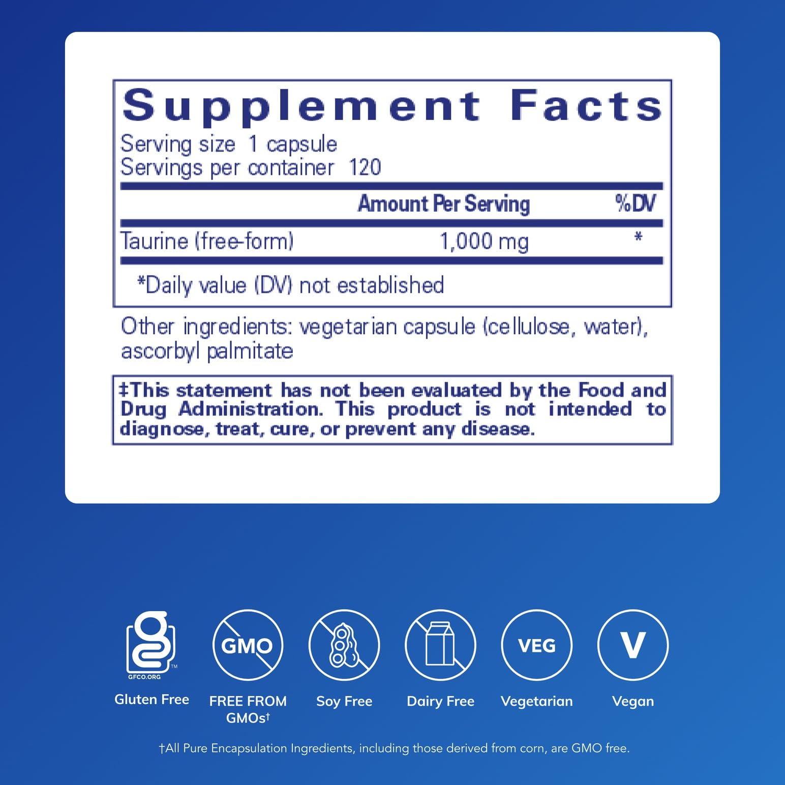 Pure Encapsulations Taurine – Heart Health Support

