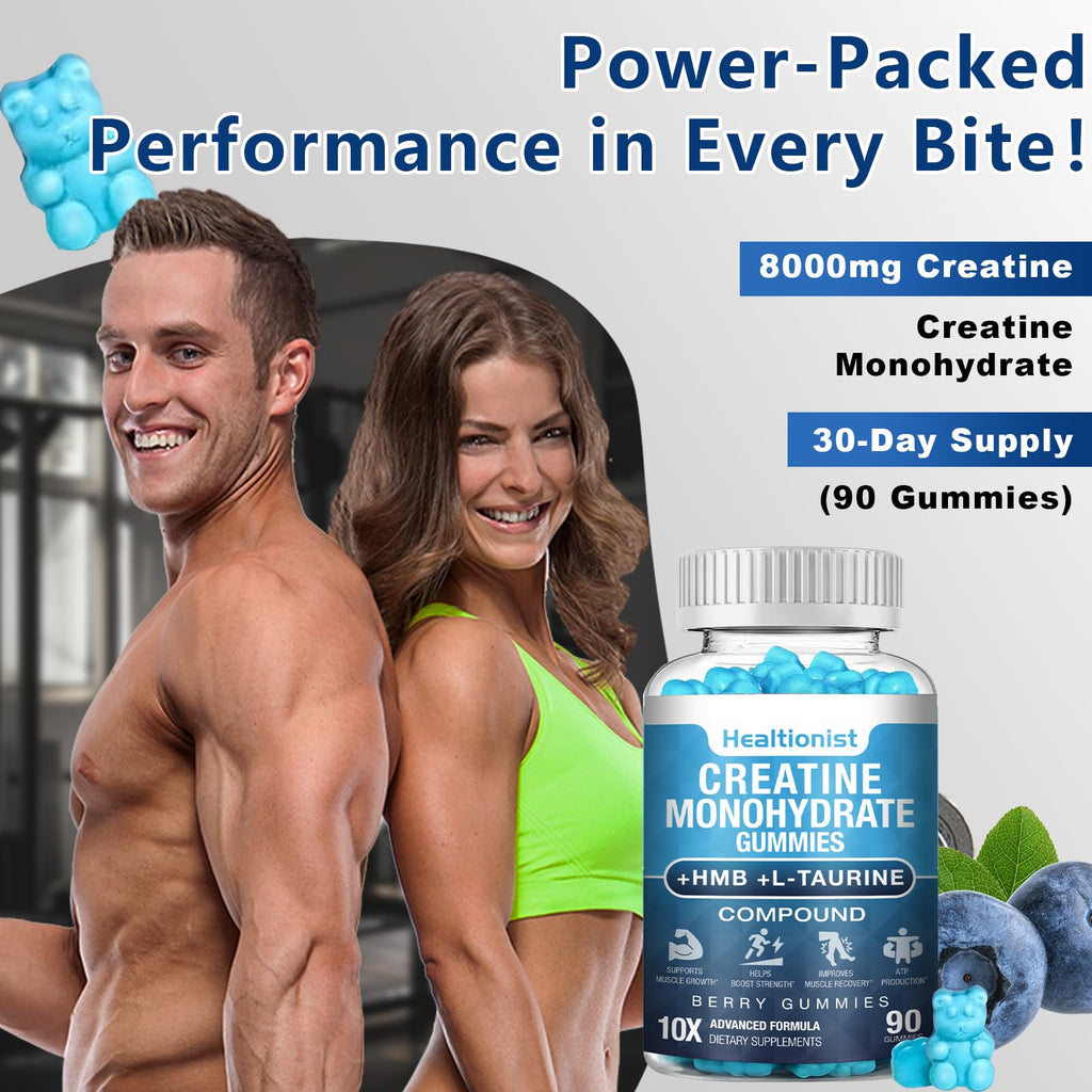 Healtionist Creatine Monohydrate Gummies Dietary Supplement

