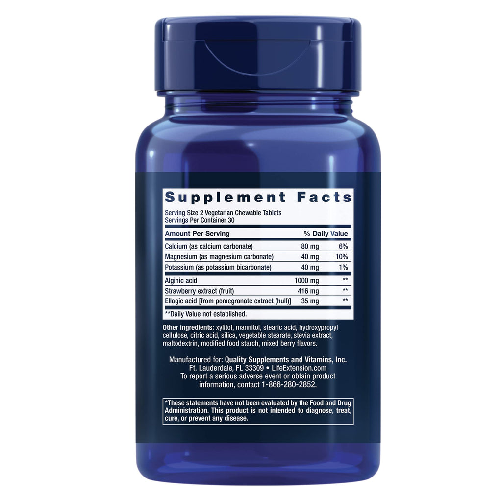 Life Extension Esophageal Guardian Digestive Health Chewables


