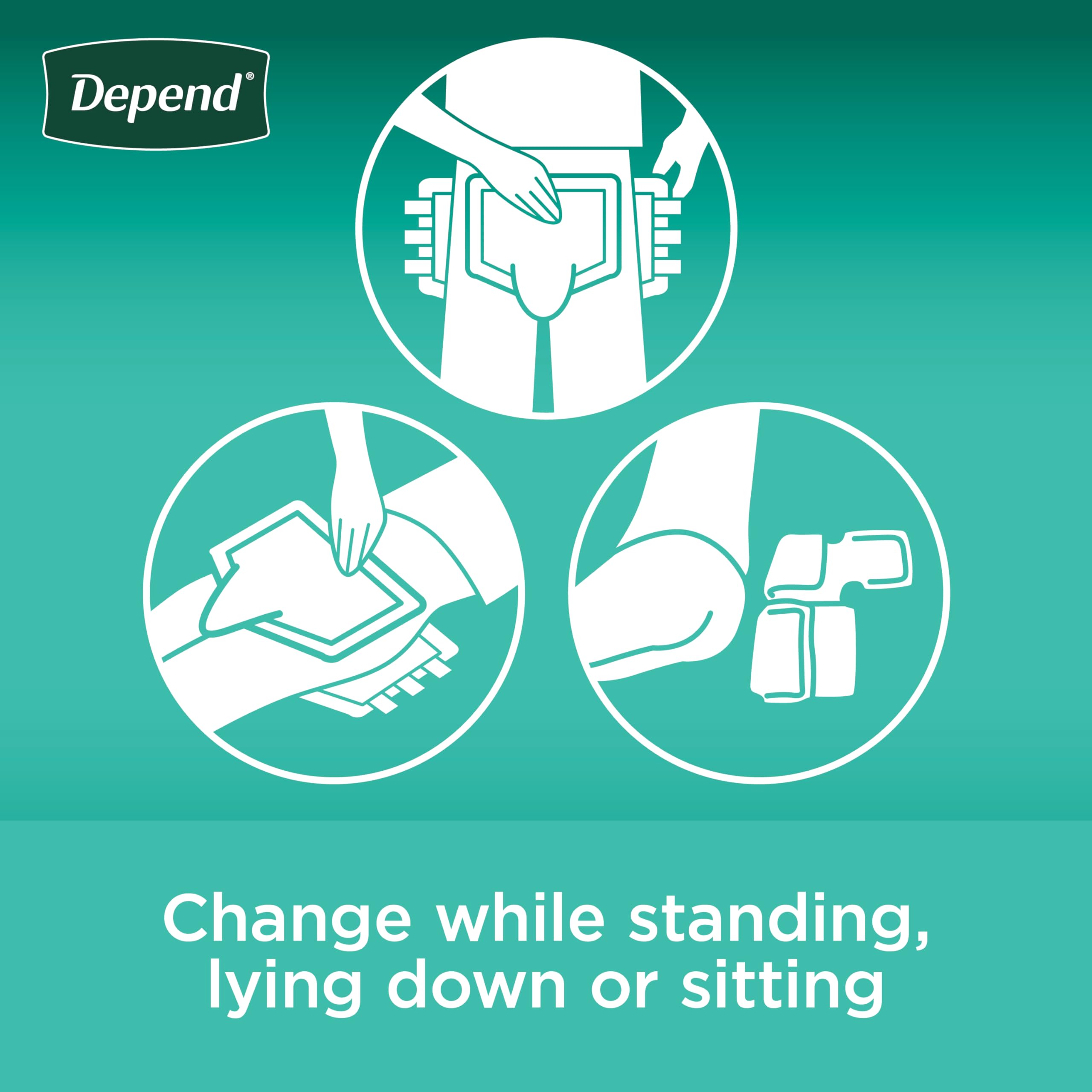 Depend Protection with Tabs Adult Diapers - Max Absorbency

