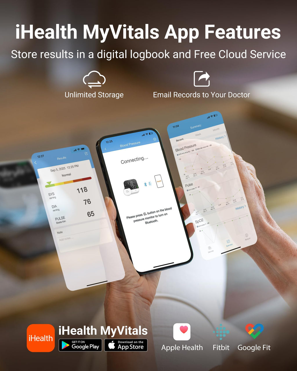 Blood Pressure Monitor by iHealth Track Pro - App Sync

