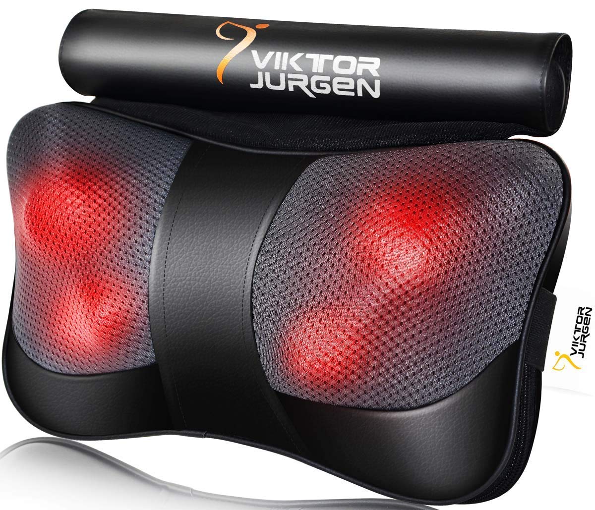 VIKTOR JURGEN Shiatsu Back Massager with Heat 3D Massage Pillow