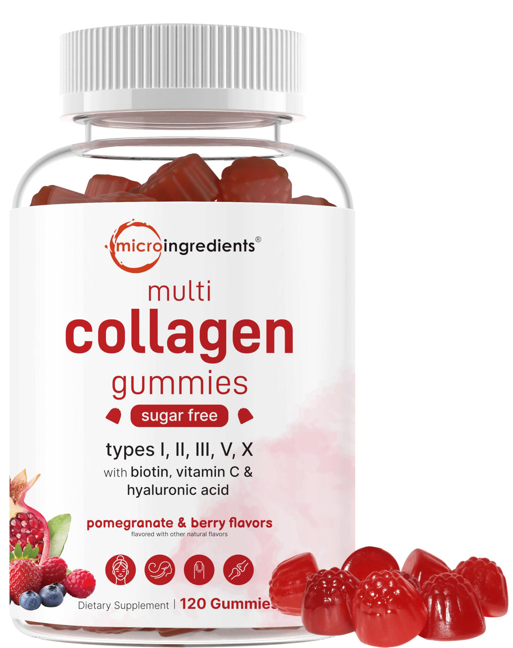 Micro Ingredients Multi Collagen Gummies | Chewable Collagen

