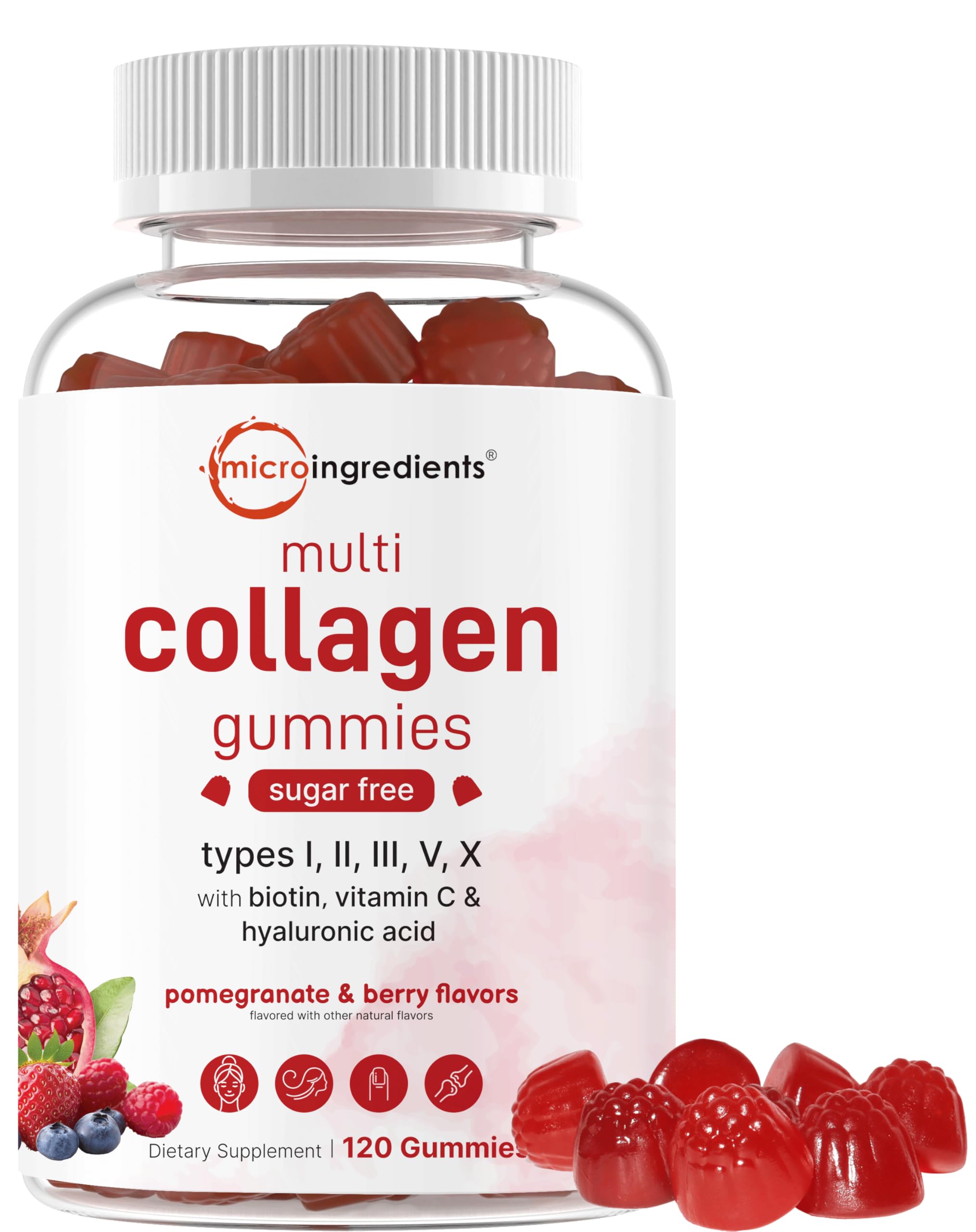 Micro Ingredients Multi Collagen Gummies | Chewable Collagen

