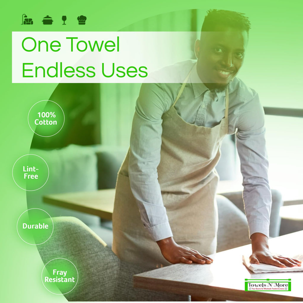 Towels N More 100% Cotton Bar Mop Towels High Absorbency

