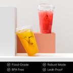 AOZITA Strawless Sip-Lid Plastic Cups - BPA-Free

