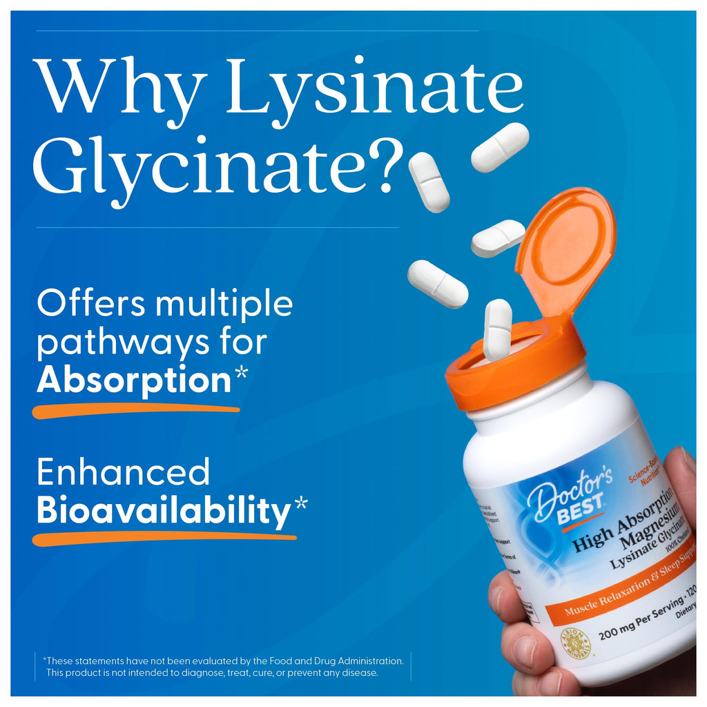 Doctor's Best Magnesium Glycinate Lysinate Tablets Sleep

