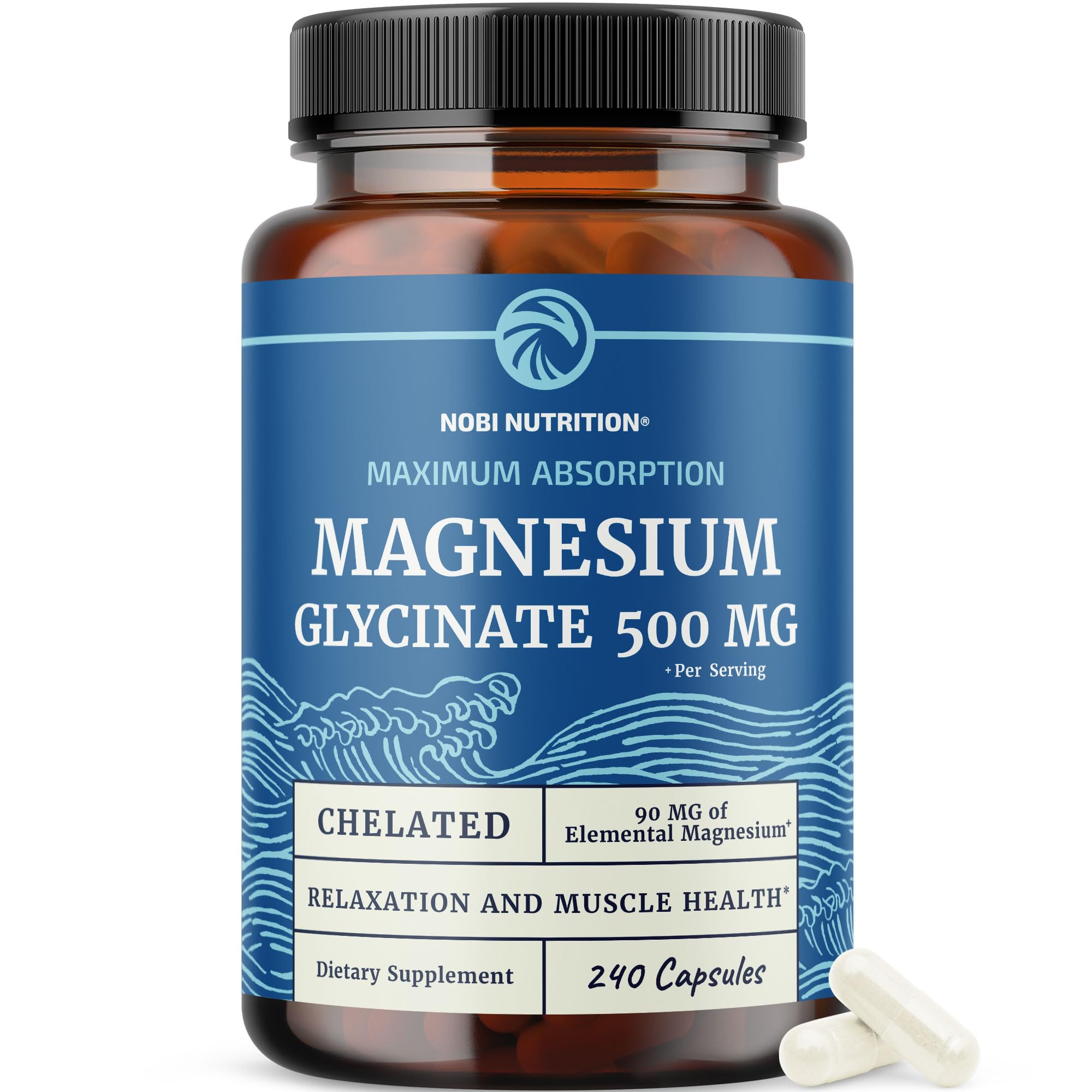 NobI Magnesium Glycinate Supplement | Chelated Absorption

