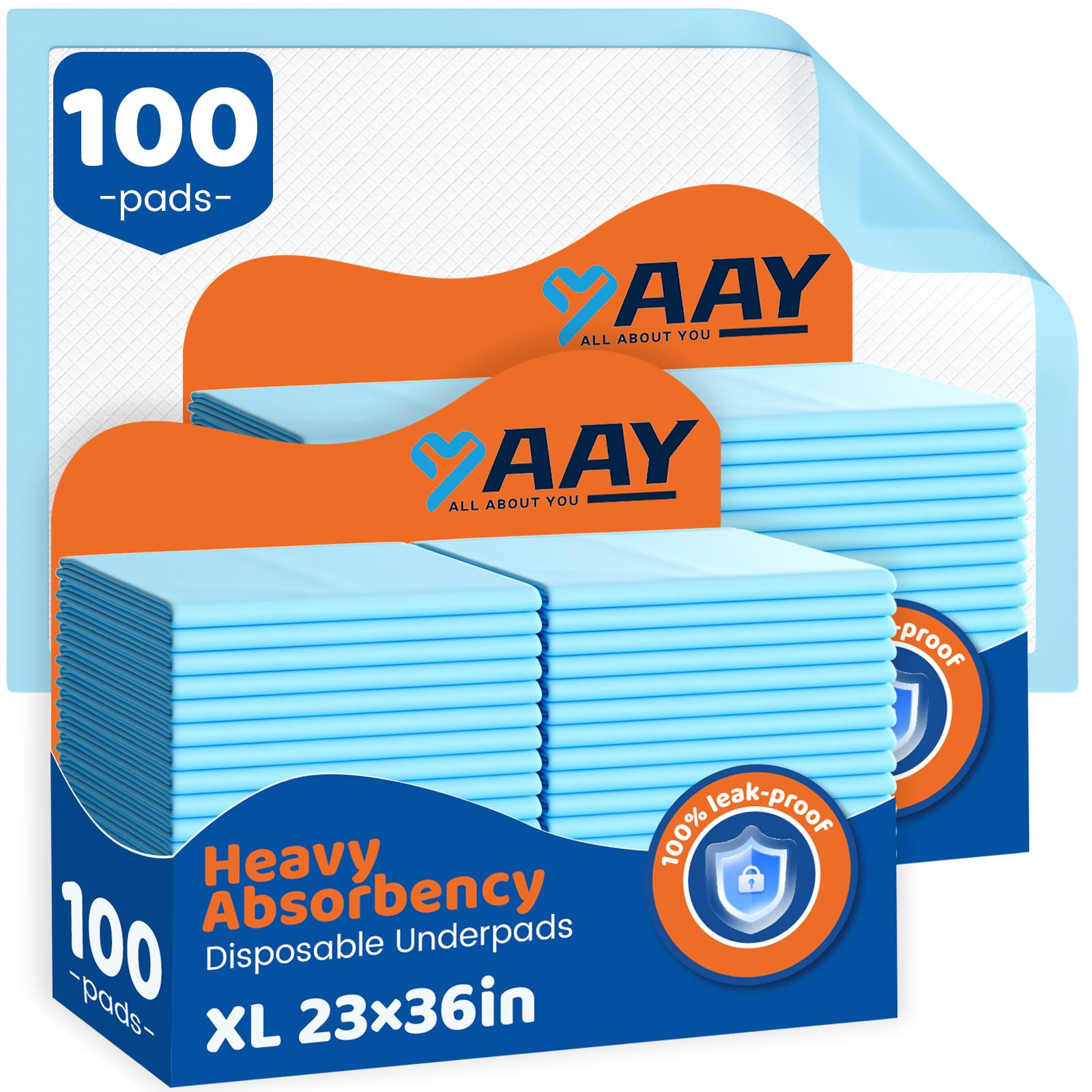 AAY Disposable Bed Pads - Six-Layer Absorbent Underpads

