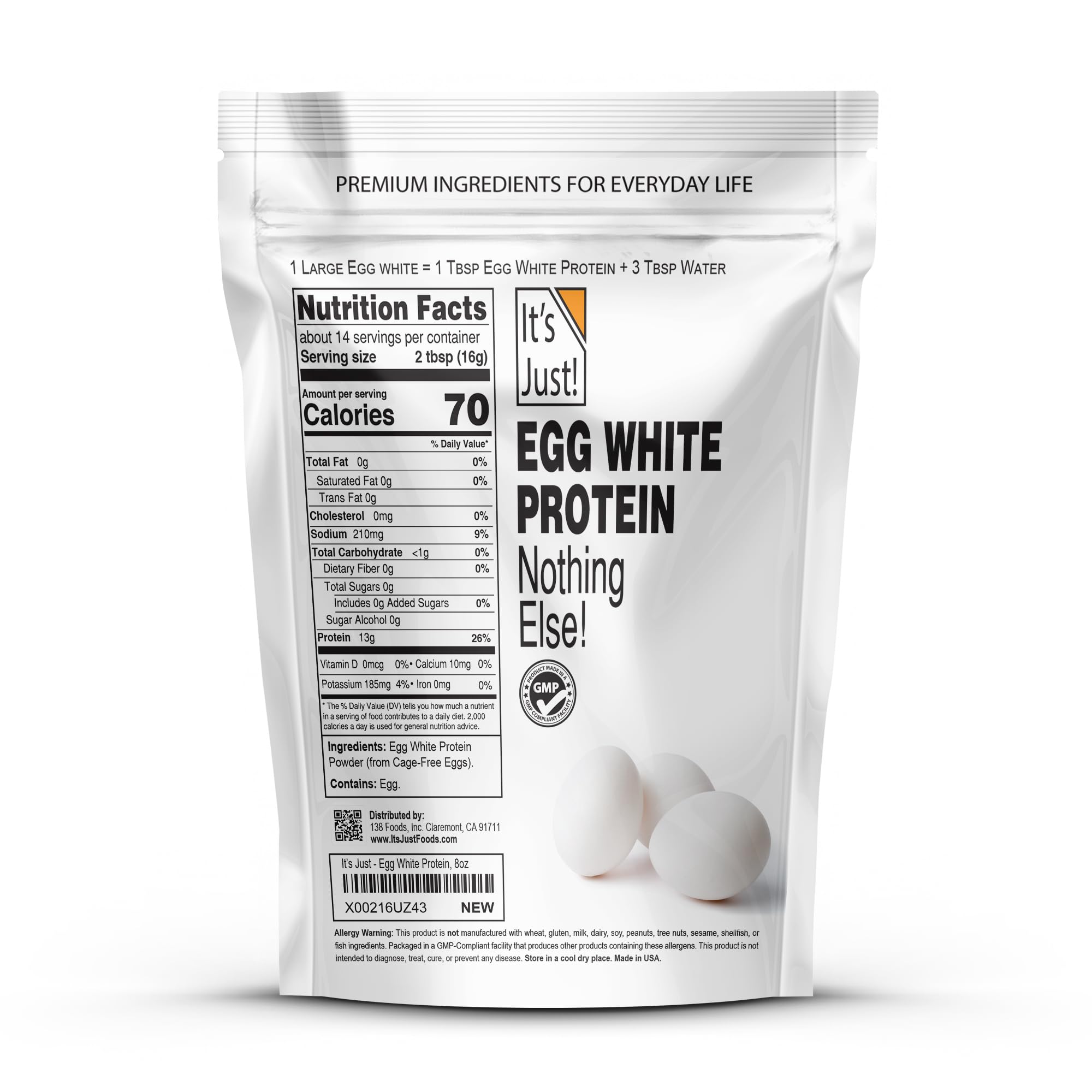 Egg White Protein Powder - It's Just! Unflavored

