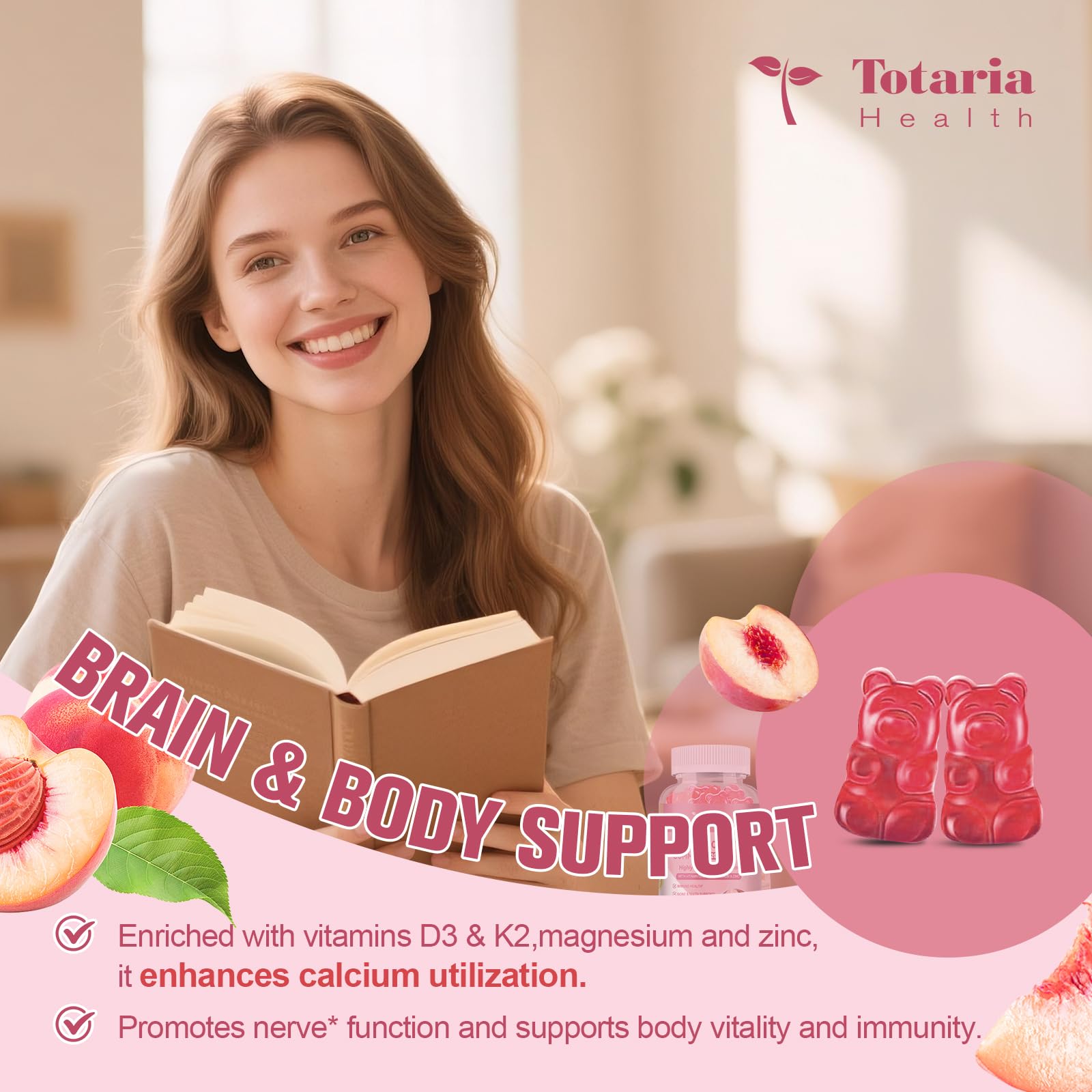 Calcium Citrate Gummies with D3 & K2 for Women | Bone Health

