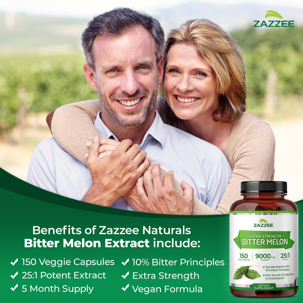 Zazzee Bitter Melon Extract Extra Strength Vegan Capsules

