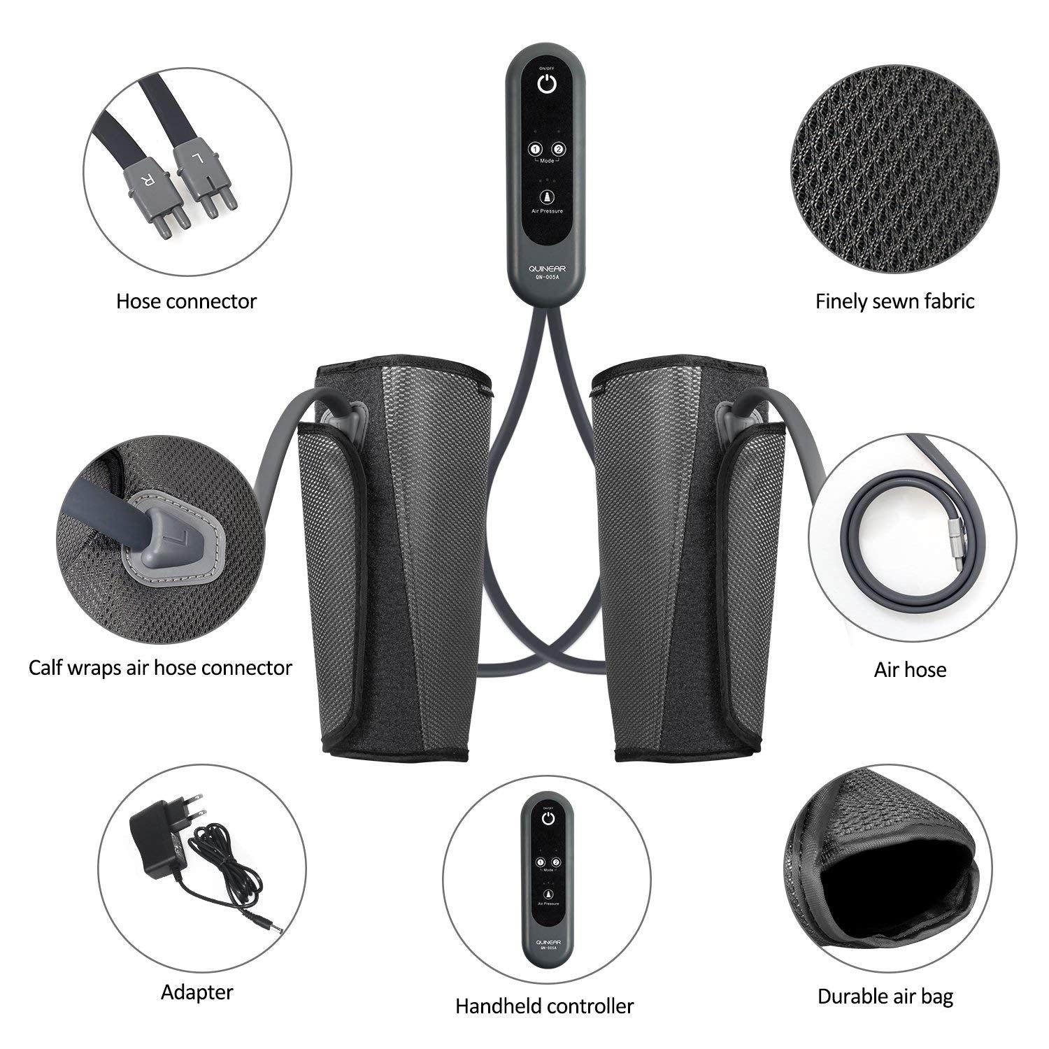 QUINEAR Air Compression Leg Massager - Circulation Relief

