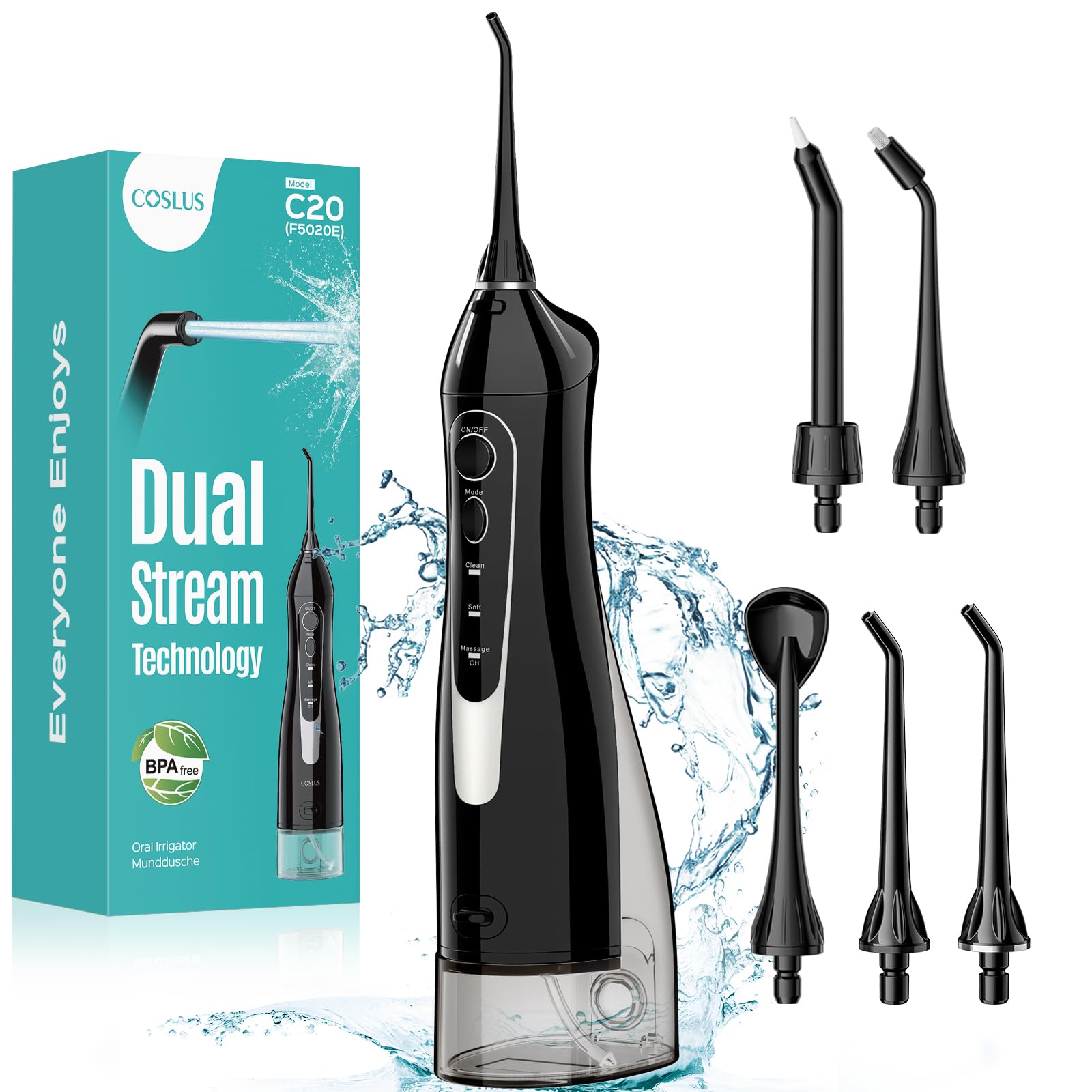 COSLUS Water Flosser C20 ADA Cordless Oral Irrigator

