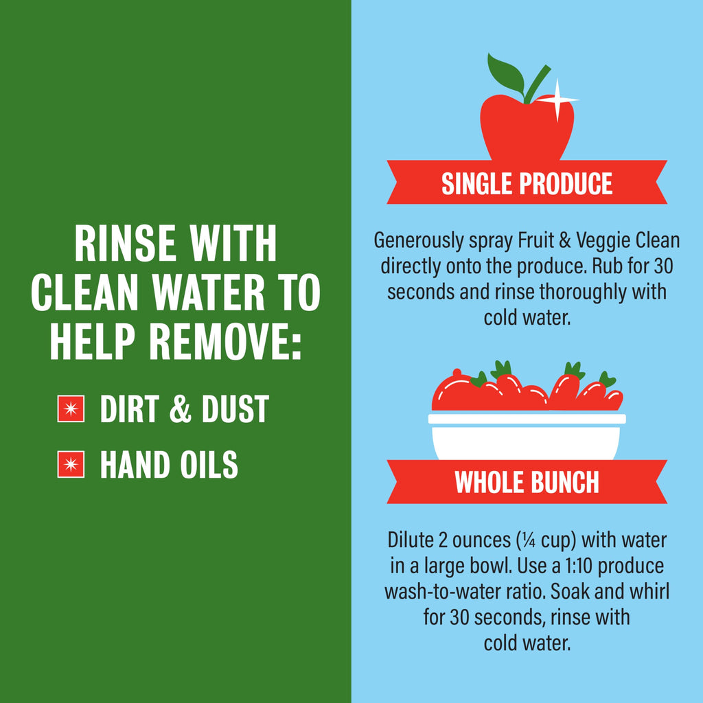 Rebel Green Fruit & Veggie Clean | Plant-Based Produce Wash

