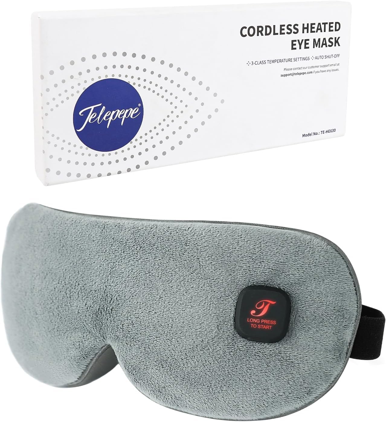 Telepepe Heated Eye Mask Cordless with Rechargeable Battery and Washable Cover