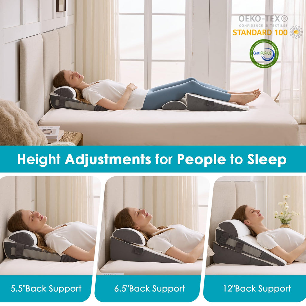 WGAKCED Wedge Pillow Set for Sleep and Recovery

