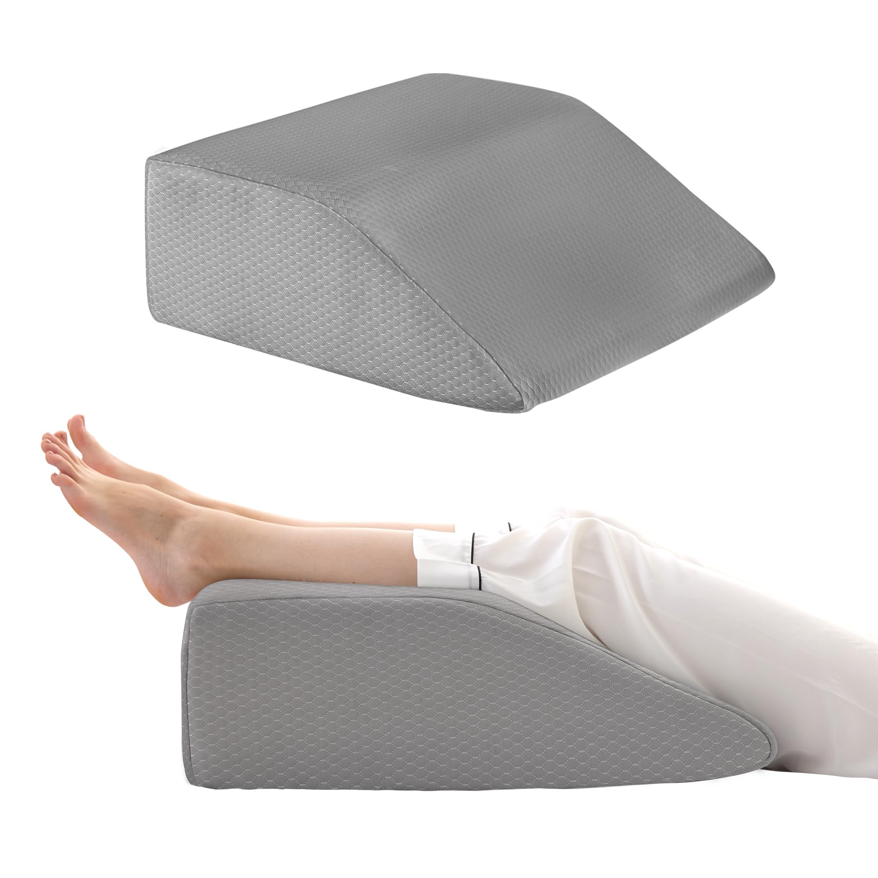 Bedluxe Leg Elevation Pillow Memory Foam Top for Leg Support